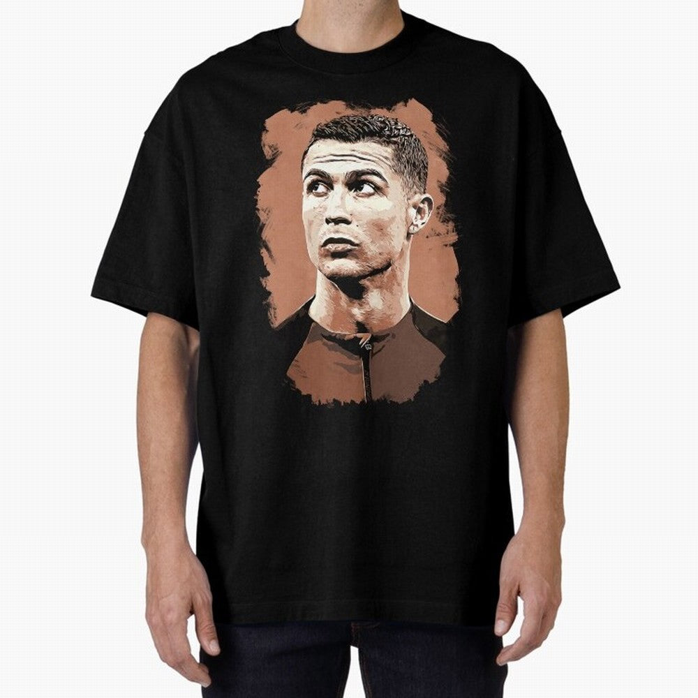 Cristiano Ronaldo Vexel Painting Oversized T-Shirt Enjoy the FIFA World Cup 2026 Group Stage Journey through Cristiano Ronaldo Highlights, Netherlands Pride, Football Festival Excitement, Trophy Ambitions, Country Rivalries and Star Player Buzz;