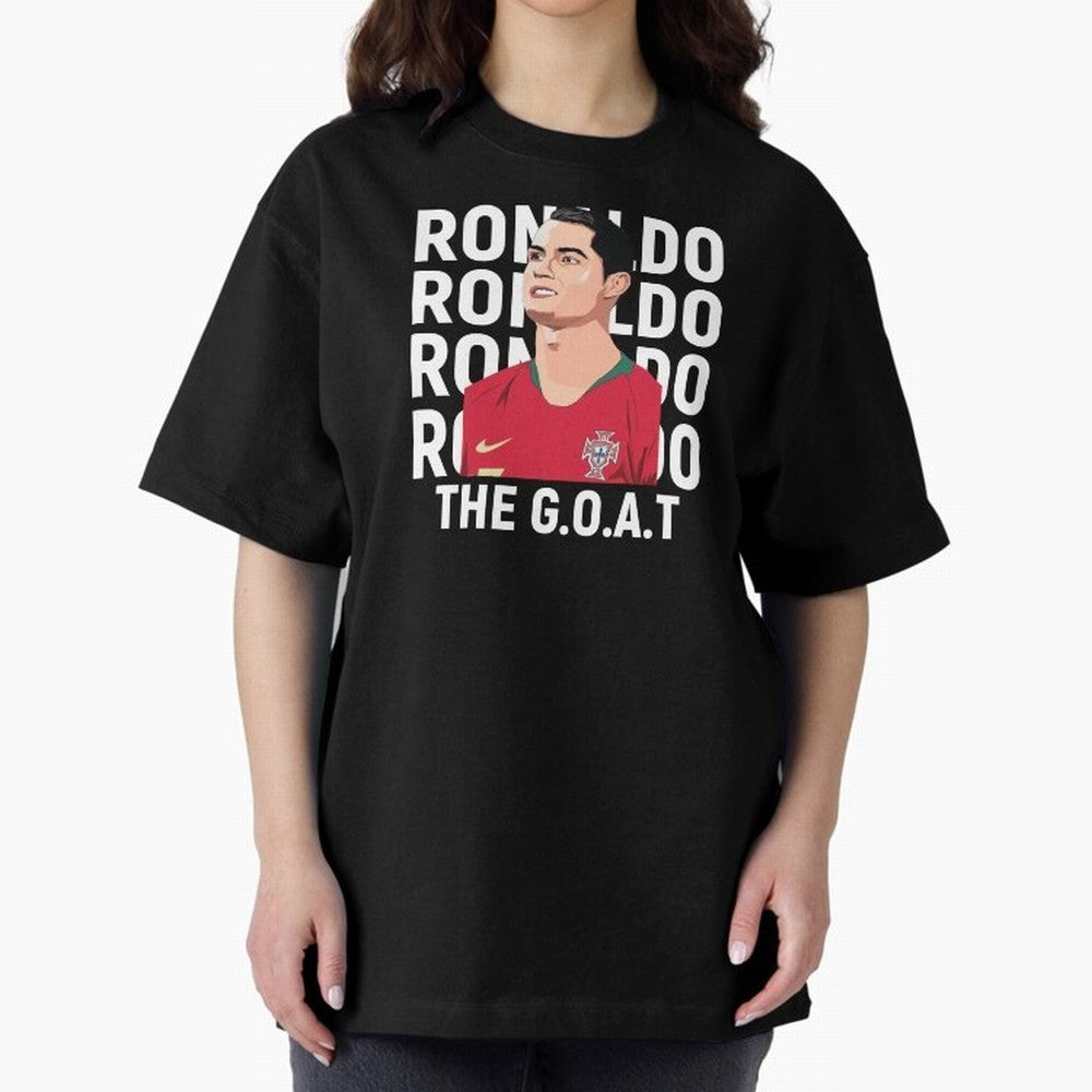 Ronaldo The Goat Oversized T-Shirt Celebrate Supporters United by the FIFA World Cup 2026 Journey through Messi, CR7 and Mbappe Highlights, Portugal Pride, Stadium Memories, Football Loyalty, International Chants and Championship Tradition; Perfect
