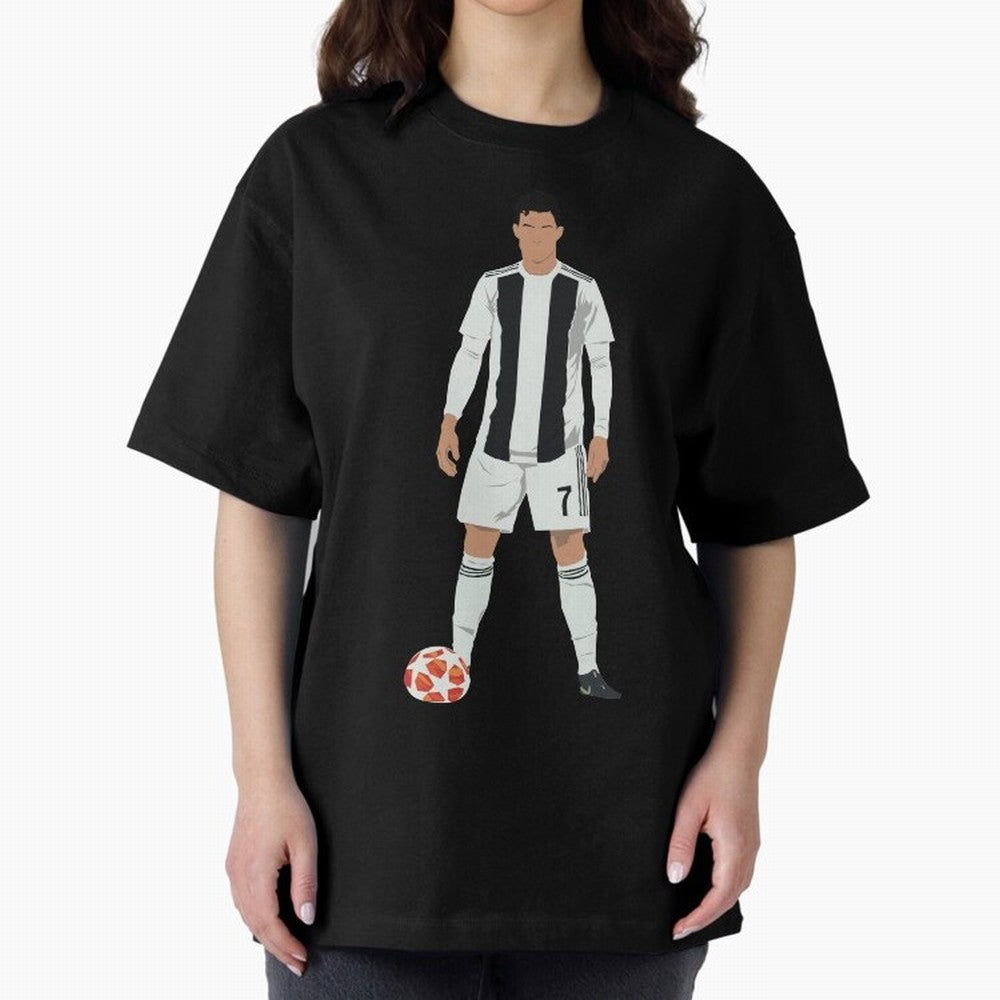 Ronaldo Stance Oversized T-Shirt Feel the Roar of the FIFA World Cup 2026 Journey through CR7 and Messi Highlights, Argentina Pride, Retro Football Energy, Iconic Rivalries, Trophy Chase Drama and Stadium Atmosphere; Ideal for Fans Who Follow
