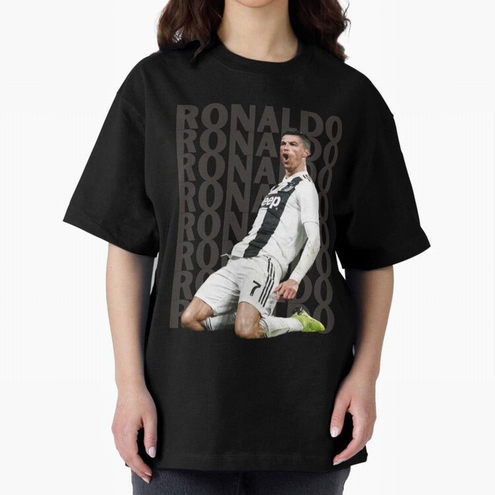Cristiano Ronaldo | Portugal | Football | GOAT | Juventus Oversized T-Shirt Step into Global Football Passion for FIFA World Cup 2026 Group Stage, Built around Messi, CR7 and Mbappe, Brazil, Portugal and Argentina, Sports Nostalgia, International