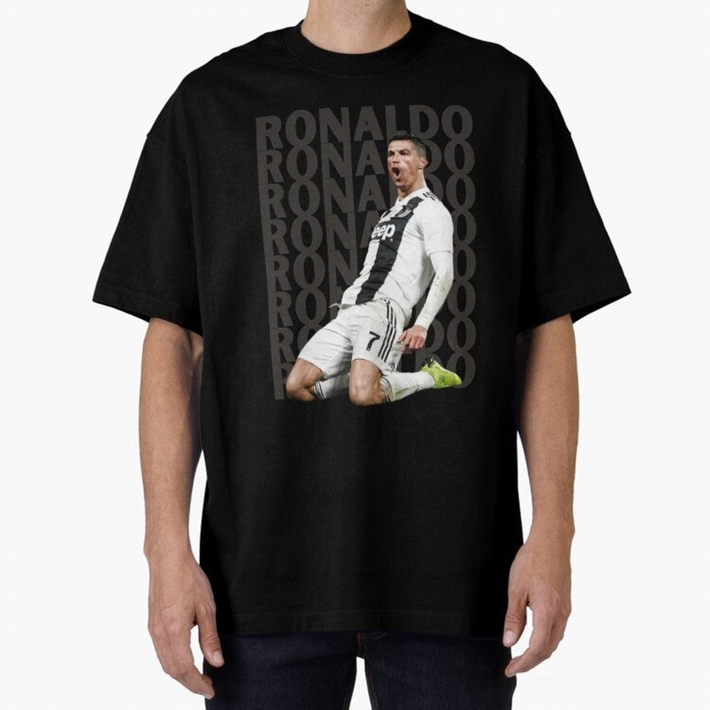 Cristiano Ronaldo | Portugal | Football | GOAT | Juventus Oversized T-Shirt Step into Global Football Passion for FIFA World Cup 2026 Group Stage, Built around Messi, CR7 and Mbappe, Brazil, Portugal and Argentina, Sports Nostalgia, International