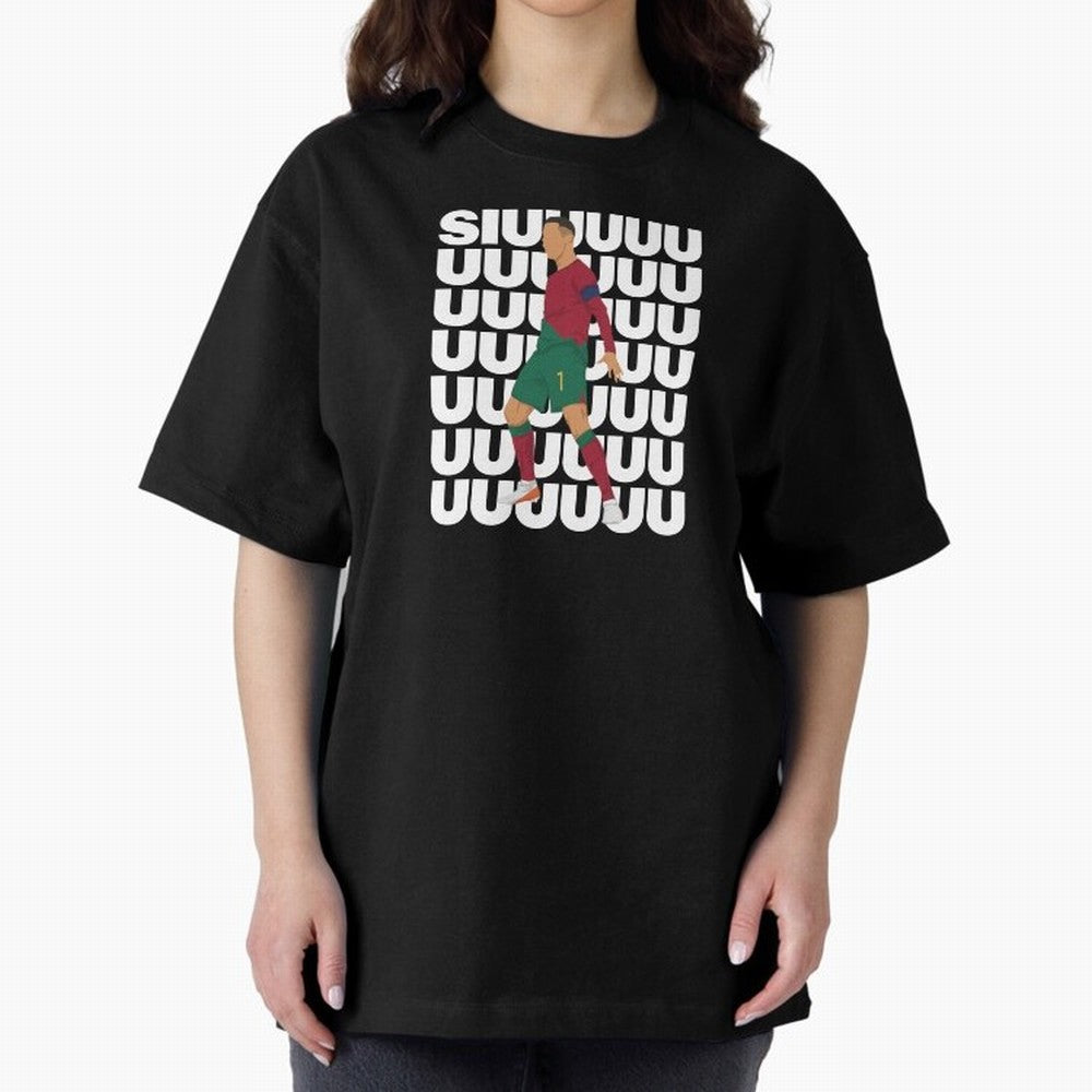 SIUUUUUU! Ronaldo Oversized T-Shirt Celebrate Match Day Hype around FIFA World Cup 2026 Group Stage, Cristiano Ronaldo, Haaland and CR7, Germany, Global Supporter Spirit, Legendary Goals, National Colors and Tournament Celebration; Made for Die