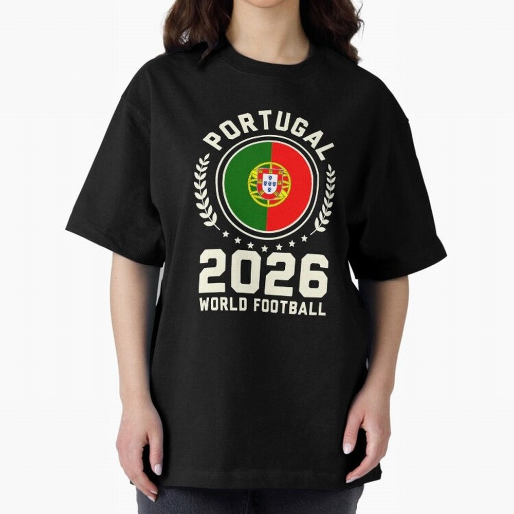 Portugal 2026 World Football Oversized T-Shirt Show Support during the FIFA World Cup 2026 Group Stage Journey through Messi, CR7 and Mbappe Highlights, Spain and Netherlands Pride, Football History, Final Match Energy, Crowd Noise and Once in a