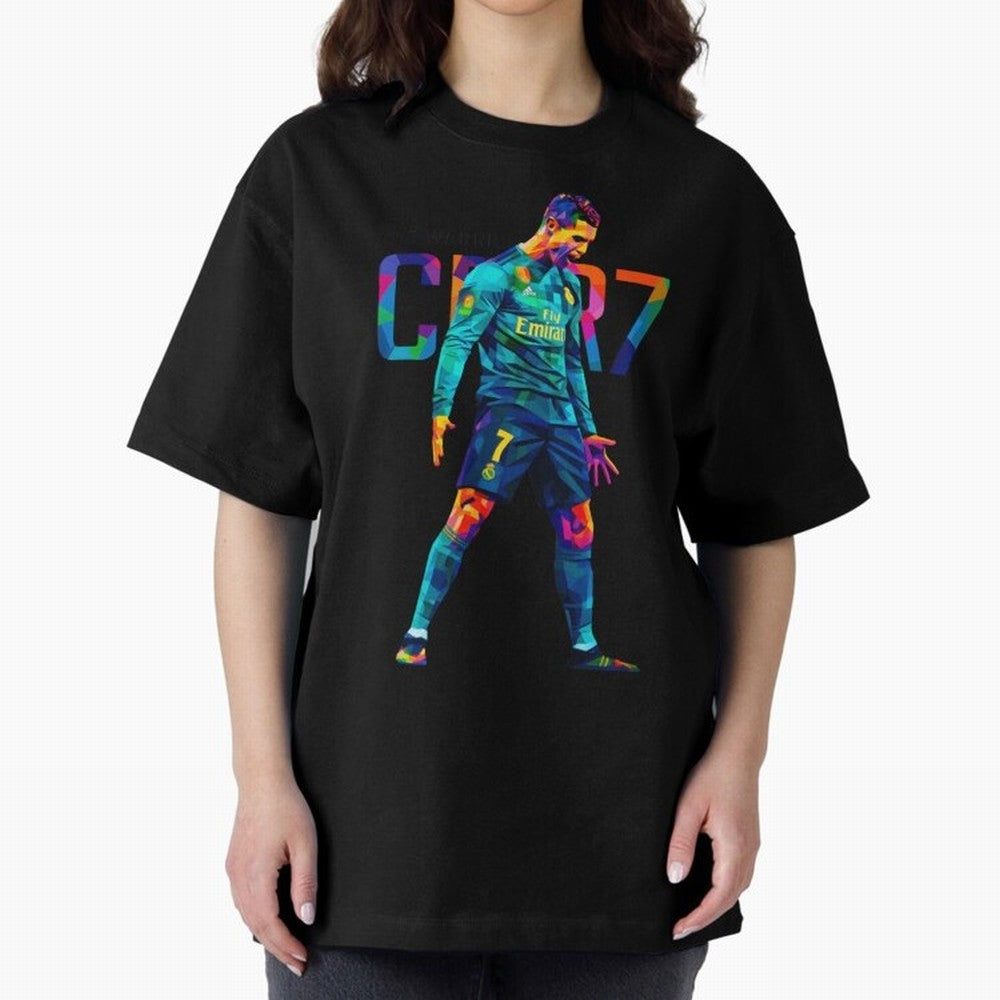 Ronaldo Cr7 Wpap Art Oversized T-Shirt Bring World Football Passion into FIFA World Cup 2026 for Fans of Mbappe and England, France and Netherlands, Bringing Sports Nostalgia, International Competition, Famous Players and Unforgettable Victories;