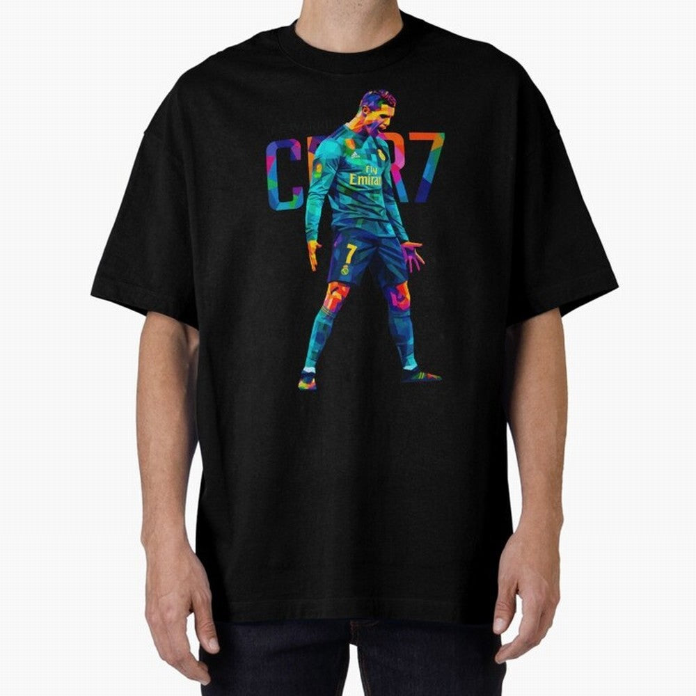 Ronaldo Cr7 Wpap Art Oversized T-Shirt Bring World Football Passion into FIFA World Cup 2026 for Fans of Mbappe and England, France and Netherlands, Bringing Sports Nostalgia, International Competition, Famous Players and Unforgettable Victories;