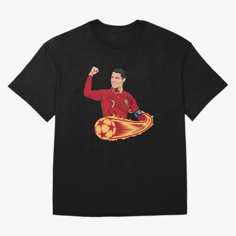 Cristiano Ronaldo drawing Oversized T-Shirt Celebrate Soccer Greatness during the FIFA World Cup 2026 Journey through Neymar, Haaland and Cristiano Ronaldo Highlights, England and Germany Pride, Sports Nostalgia, International Competition, Famous