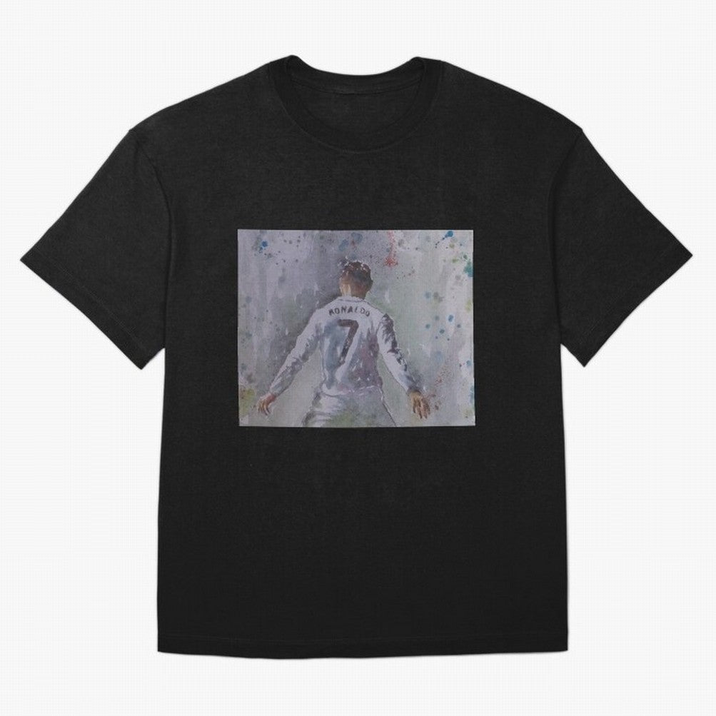 Cristiano Ronaldo - Portrait 2 Oversized T-Shirt Experience the Global Stage of Global Football Passion for FIFA World Cup 2026 USA Canada Mexico, Inspired by CR7, Brazil, Championship Spirit, Famous Goals, Roaring Crowds and International Football