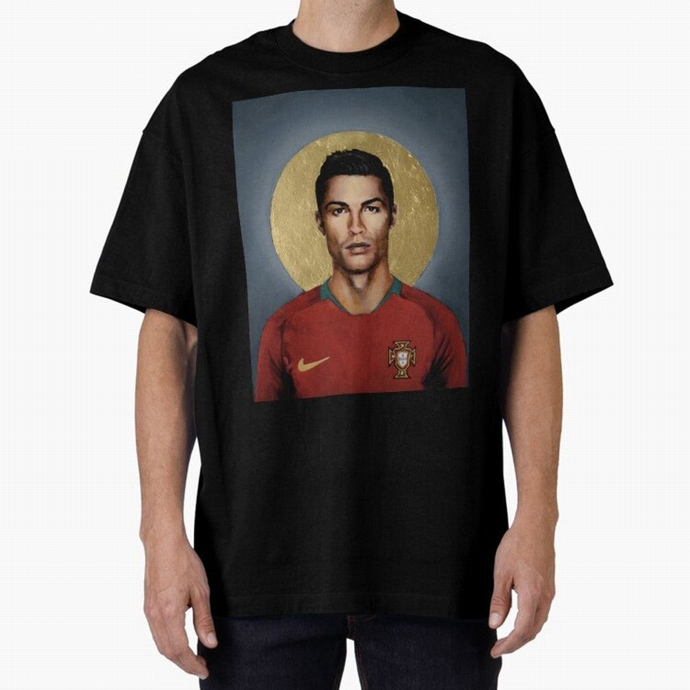 Cristiano Ronaldo CR7 Saint Portugal Football Legend Fan Art Oversized T-Shirt Experience FIFA World Cup 2026 Spirit, Celebrating Netherlands, Haaland, Football Passion, Legendary Performances, Festival Vibes and Supporter Community; Great for