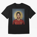 Cristiano Ronaldo CR7 Saint Portugal Football Legend Fan Art Oversized T-Shirt Experience FIFA World Cup 2026 Spirit, Celebrating Netherlands, Haaland, Football Passion, Legendary Performances, Festival Vibes and Supporter Community; Great for