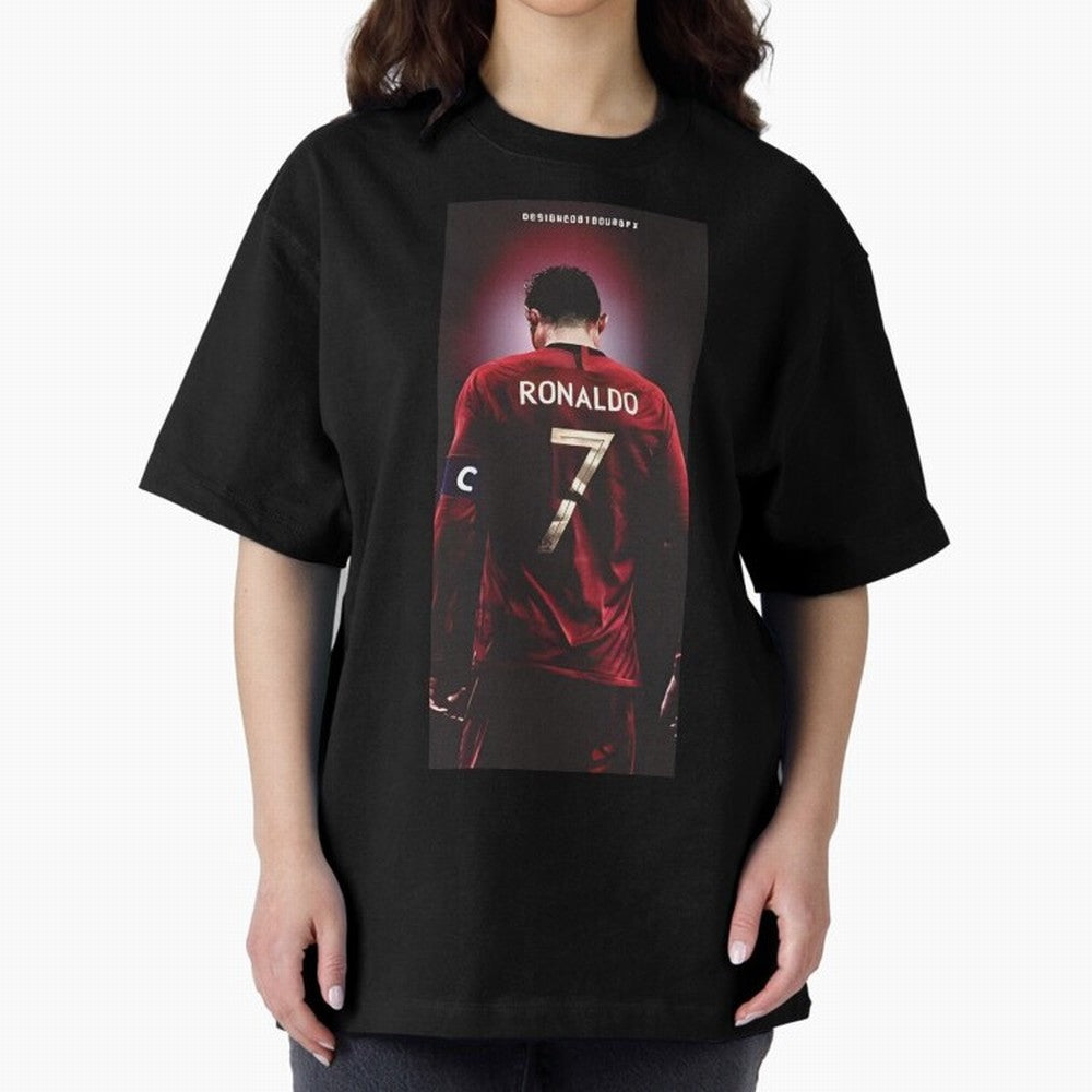 Cristiano Ronaldo Oversized T-Shirt Celebrate Supporters United by Global Football Passion for FIFA World Cup 2026, Inspired by Neymar, Haaland and Cristiano Ronaldo, England, France and Netherlands, Football Festival Excitement, Trophy Ambitions,
