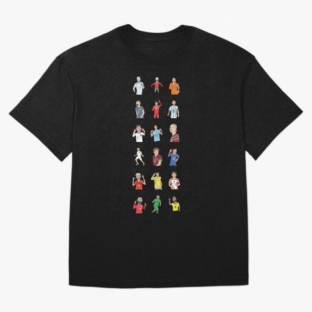 Badly Drawn Footballers Oversized T-Shirt Keep Football History Alive during the FIFA World Cup 2026 Journey through Cristiano Ronaldo, Haaland and CR7 Highlights, Argentina, France and Brazil Pride, Champion Mindset, Group Stage Buzz, Knockout
