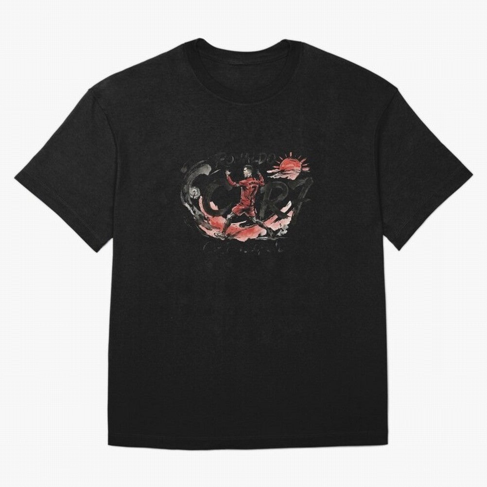 Cristiano Ronaldo CR7 Legend Japanese Ink Art Style Oversized T-Shirt Honor the Football Icons of FIFA World Cup 2026 Centered on Cristiano Ronaldo, Haaland and CR7, Spain and Netherlands Energy, Champion Mindset, Group Stage Buzz, Knockout Tension