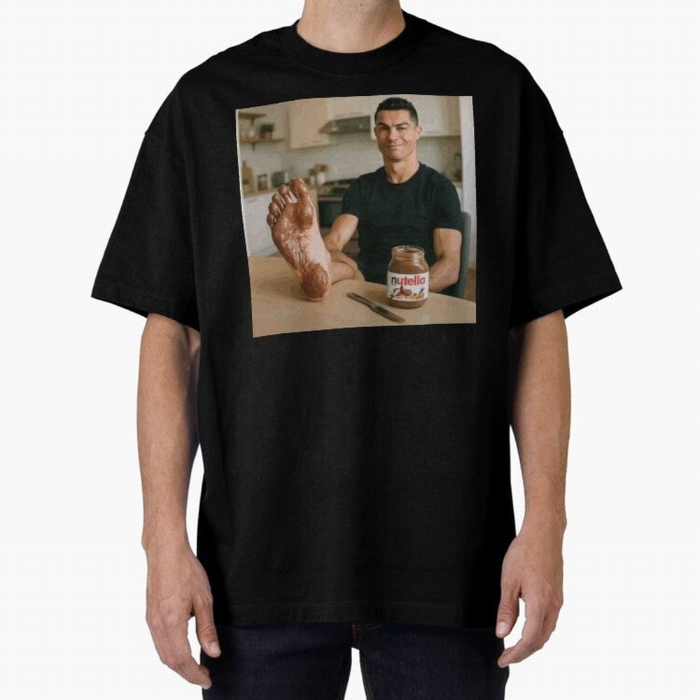 Ronaldo Nutella (LOW RES) Oversized T-Shirt Share the Excitement of FIFA World Cup 2026 Group Stage for Fans of Mbappe and Neymar and Spain and Netherlands, Bringing Fan Favorite Moments, National Team Passion, Big Match Drama and Soccer History;