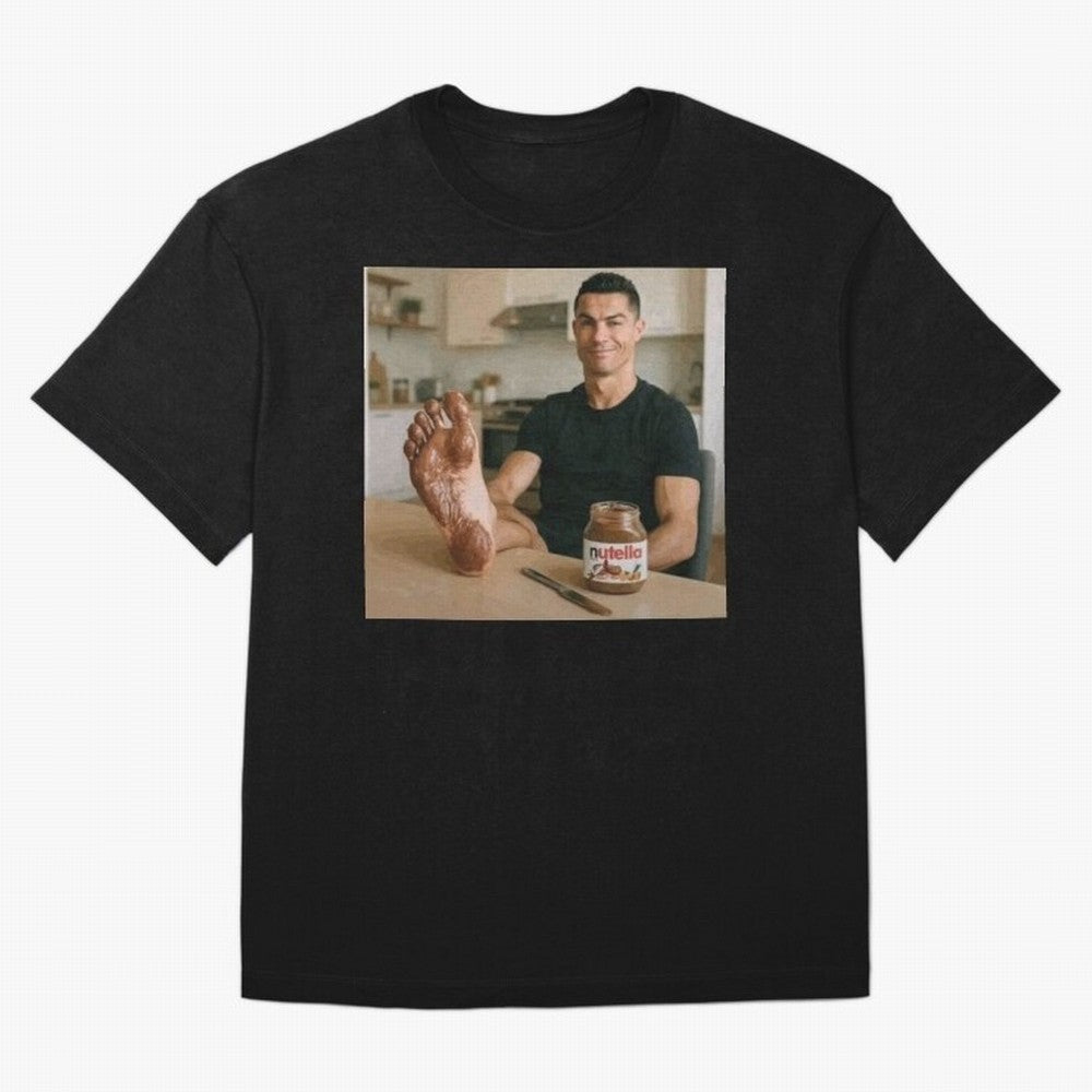 Ronaldo Nutella (LOW RES) Oversized T-Shirt Share the Excitement of FIFA World Cup 2026 Group Stage for Fans of Mbappe and Neymar and Spain and Netherlands, Bringing Fan Favorite Moments, National Team Passion, Big Match Drama and Soccer History;