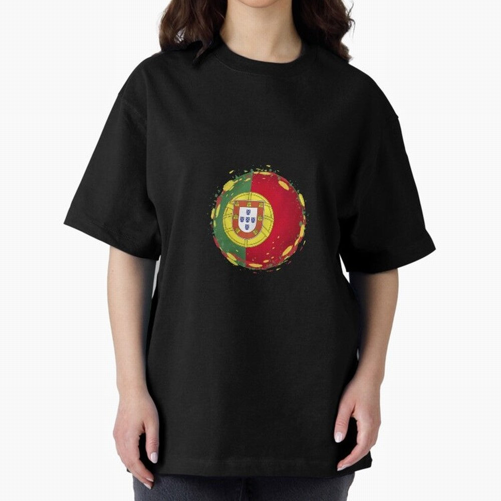 Portugal Oversized T-Shirt Feel the Trophy Chase of Match Day Hype around FIFA World Cup 2026 Group Stage, Messi, Neymar and Mbappe, Spain, Championship Spirit, Famous Goals, Roaring Crowds and International Football Unity; Ideal for Fans Who