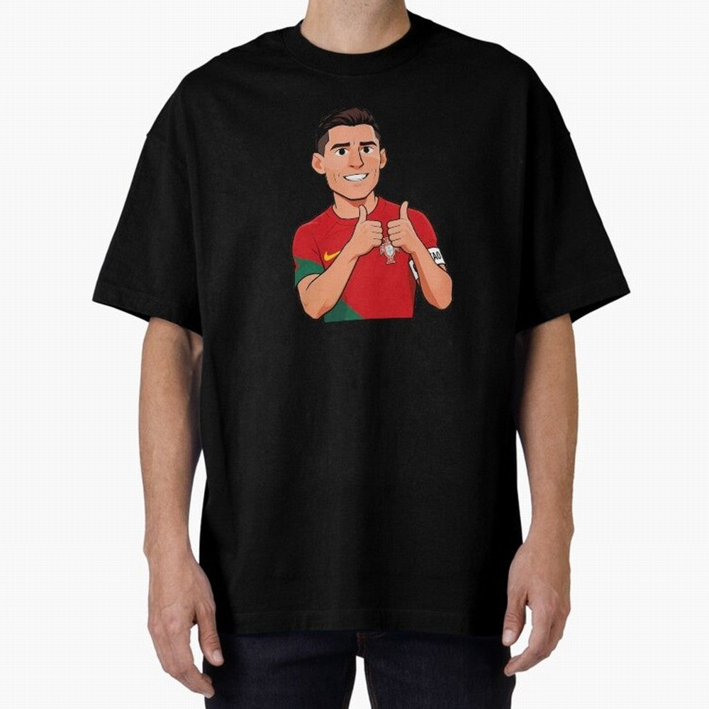 World CUP Cristiano Oversized T-Shirt Celebrate Fan Culture around FIFA World Cup 2026 Group Stage for Fans of Haaland and Mbappe and Netherlands, Bringing Vintage Soccer Flavor, Modern Football Stars, National Flags and Final Night Emotion;