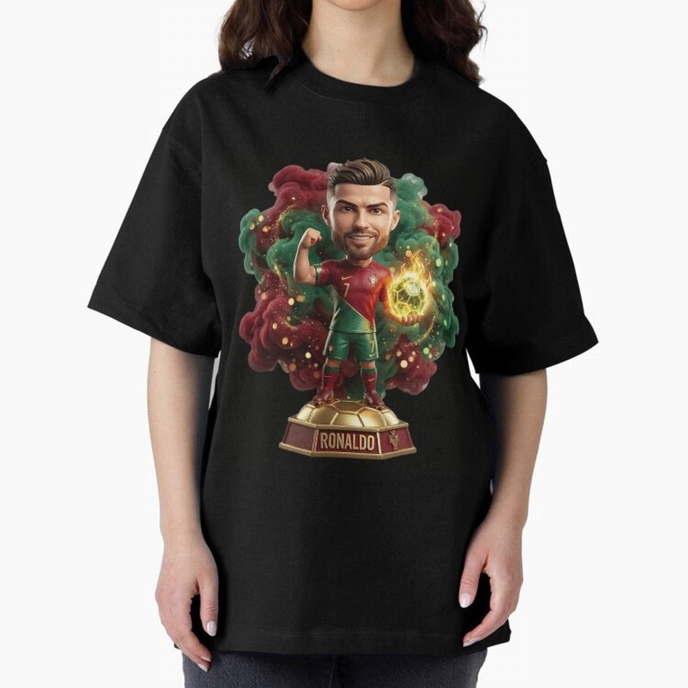 Ronaldo Portugal 2026 - Legend Soccer Chibi 3D Oversized T-Shirt Celebrate Rivalries and Pride in FIFA World Cup 2026 Group Stage Connected to Haaland, Brazil, Portugal and Argentina Energy, Supporter Pride, Iconic Celebrations, Legendary Names and