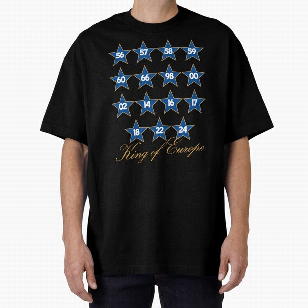 Real Madrid European Cups Oversized T-Shirt Support Your Favorite Stars during FIFA World Cup 2026 USA Canada Mexico Driven by Messi, CR7 and Mbappe, France Energy, Stadium Chants, National Pride, Trophy Dreams and Unforgettable Football Memories;