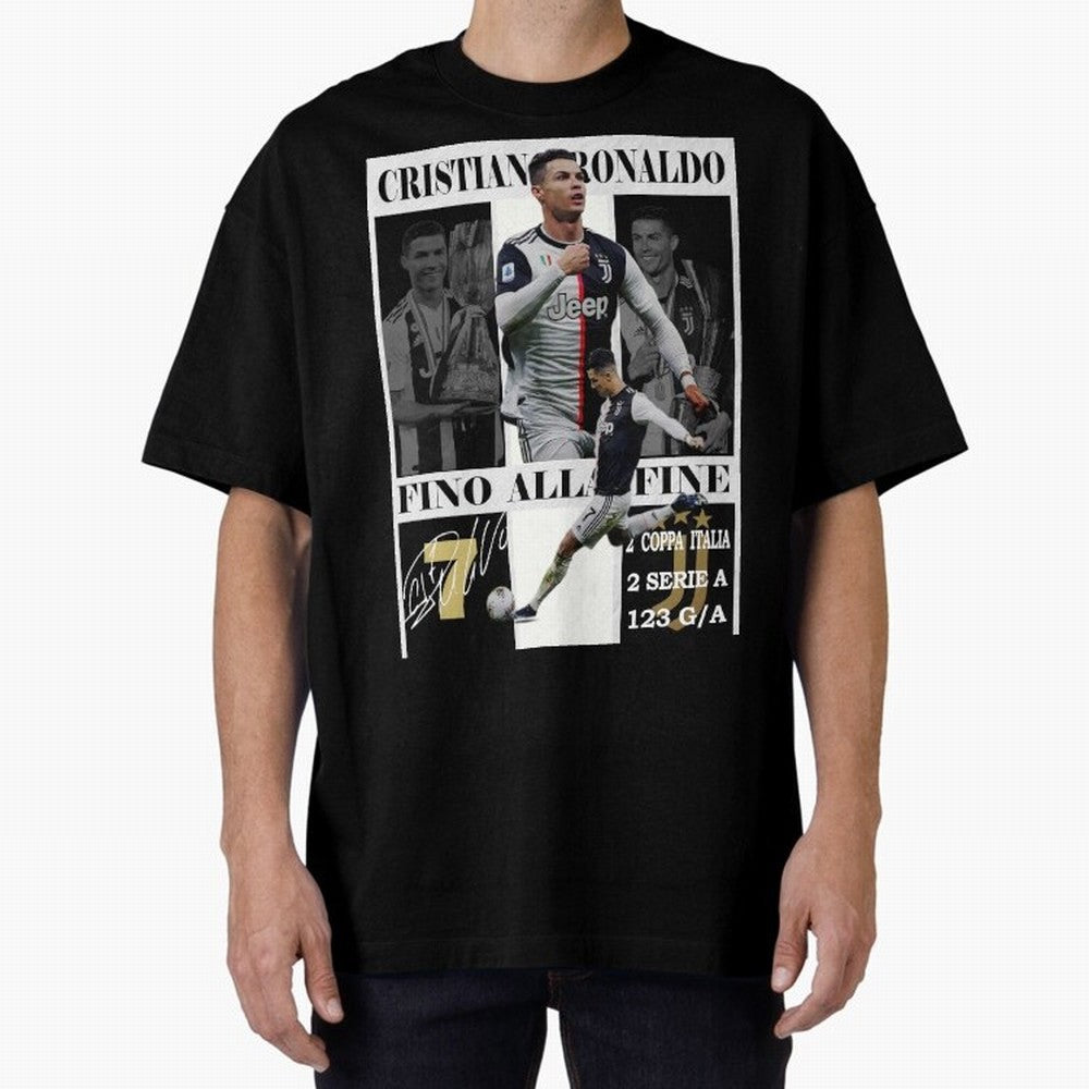 Cristiano Ronaldo Juventus Poster - Iconic CR7 Turin Fan Art Print Oversized T-Shirt Capture Stadium Memories from the FIFA World Cup 2026 Group Stage Journey through Neymar Highlights, Portugal, Spain and Germany Pride, Soccer Culture, Superstar