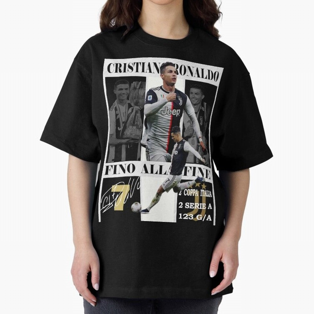Cristiano Ronaldo Juventus Poster - Iconic CR7 Turin Fan Art Print Oversized T-Shirt Capture Stadium Memories from the FIFA World Cup 2026 Group Stage Journey through Neymar Highlights, Portugal, Spain and Germany Pride, Soccer Culture, Superstar
