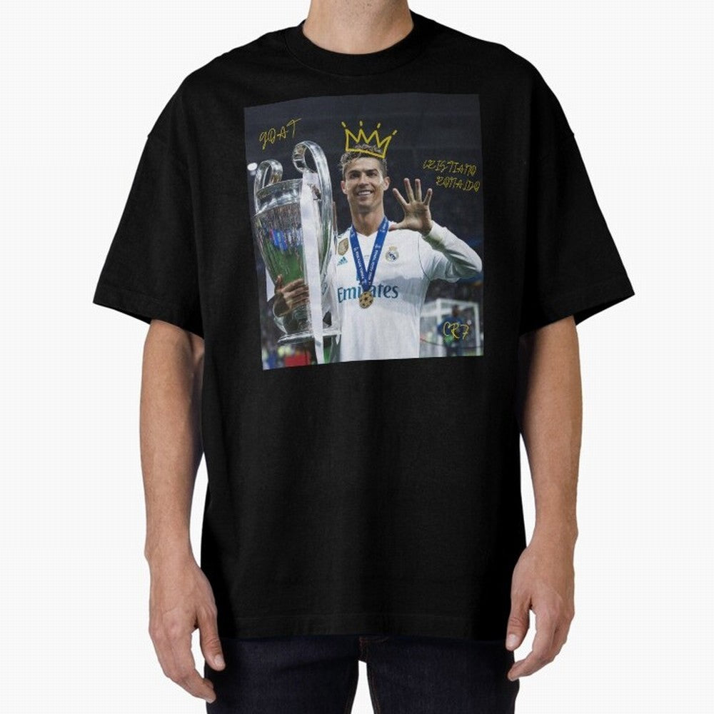 Cristiano Ronaldo- GOAT Oversized T-Shirt Support the Legends of FIFA World Cup 2026 Spirit, Driven by Brazil, Portugal and Argentina, Cristiano Ronaldo, Stadium Memories, Football Loyalty, International Chants and Championship Tradition; Great for