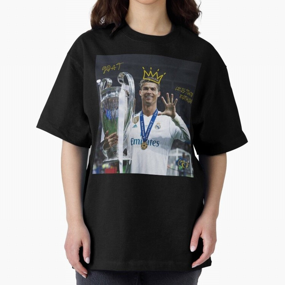 Cristiano Ronaldo- GOAT Oversized T-Shirt Support the Legends of FIFA World Cup 2026 Spirit, Driven by Brazil, Portugal and Argentina, Cristiano Ronaldo, Stadium Memories, Football Loyalty, International Chants and Championship Tradition; Great for