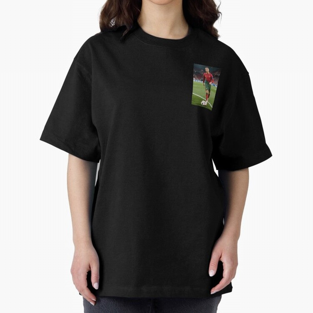 CR7 Oversized T-Shirt Turn Up for FIFA World Cup 2026 Group Stage Highlighting Messi and Cristiano Ronaldo, Brazil Energy, Sports Nostalgia, International Competition, Famous Players and Unforgettable Victories; Perfect for Fans, Collectors, Family