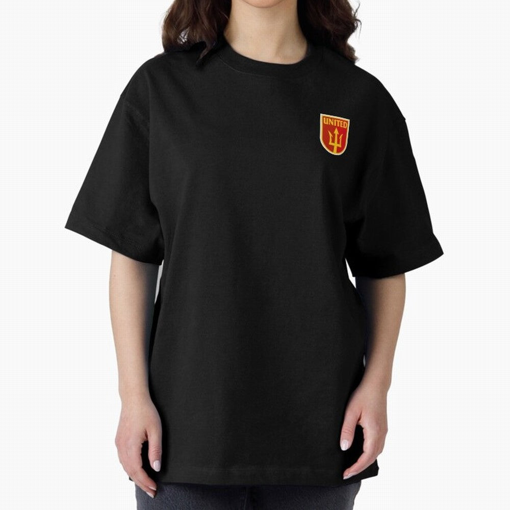 Manchester United Classic Shield Oversized T-Shirt Join FIFA World Cup 2026 Group Stage Highlighting Messi, Portugal, Spain and Germany Energy, Fan Favorite Moments, National Team Passion, Big Match Drama and Soccer History; Perfect for Supporters