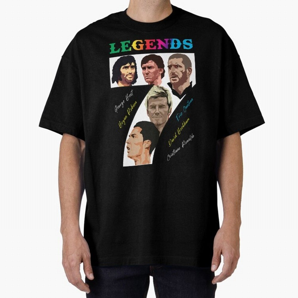 LEGENDS OF FOOTBALL Oversized T-Shirt Experience the Global Stage of FIFA World Cup 2026 Group Stage Centered on Mbappe and Neymar, England Energy, Supporter Pride, Iconic Celebrations, Legendary Names and Global Match Day Energy; Ideal for