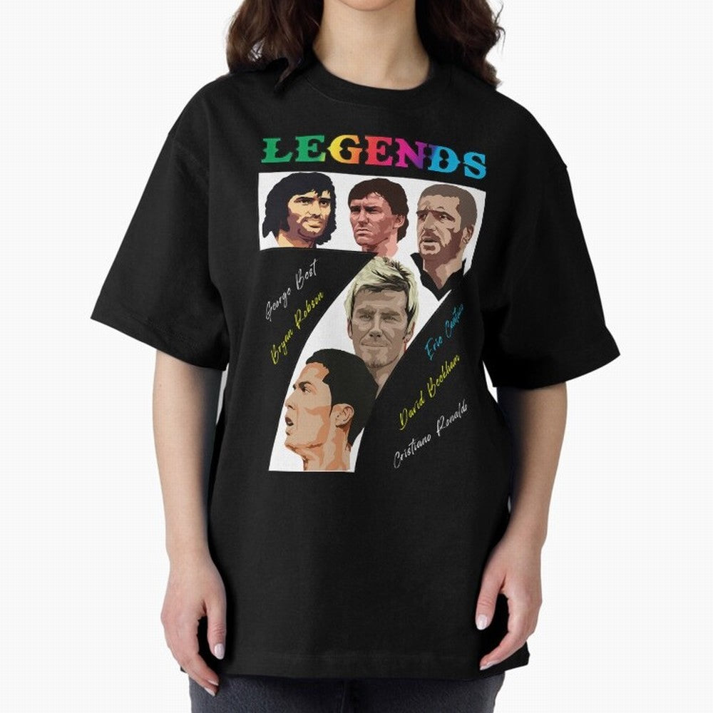 LEGENDS OF FOOTBALL Oversized T-Shirt Experience the Global Stage of FIFA World Cup 2026 Group Stage Centered on Mbappe and Neymar, England Energy, Supporter Pride, Iconic Celebrations, Legendary Names and Global Match Day Energy; Ideal for