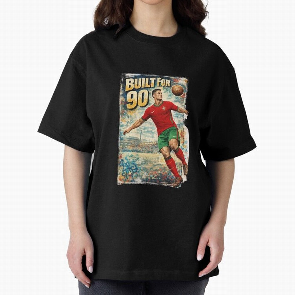 Built For 90 ¨C Vintage Football Streetwear Poster Oversized T-Shirt Make Your Look Match FIFA World Cup 2026 Group Stage for Fans of CR7 and Argentina and Brazil, Bringing Global Supporter Spirit, Legendary Goals, National Colors and Tournament