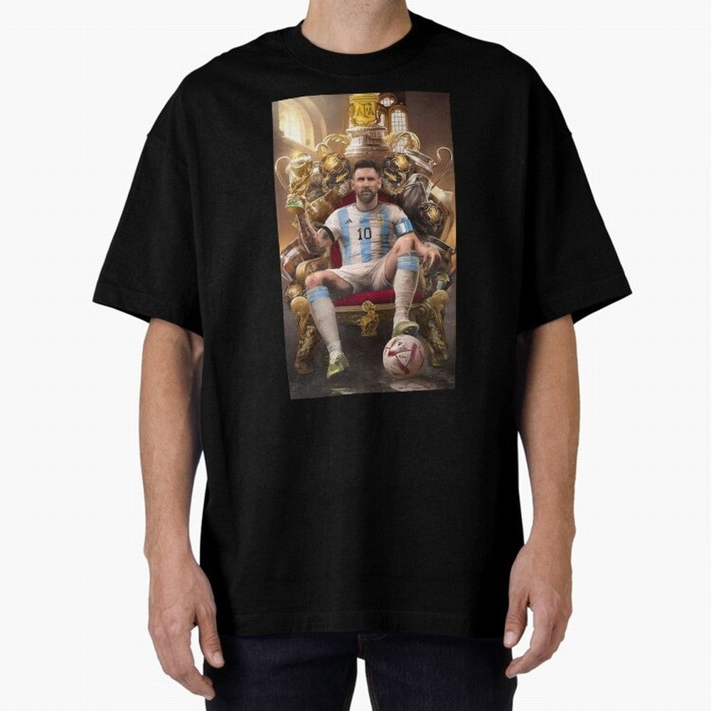 Lionel Messi Oversized T-Shirt Relive FIFA World Cup 2026 Group Stage Spirit, Featuring Portugal, Spain and Germany, Neymar, Haaland and Cristiano Ronaldo, Football Festival Excitement, Trophy Ambitions, Country Rivalries and Star Player Buzz;