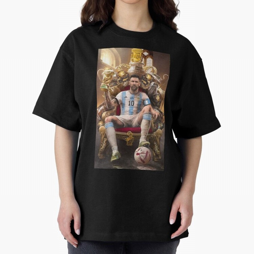 Lionel Messi Oversized T-Shirt Relive FIFA World Cup 2026 Group Stage Spirit, Featuring Portugal, Spain and Germany, Neymar, Haaland and Cristiano Ronaldo, Football Festival Excitement, Trophy Ambitions, Country Rivalries and Star Player Buzz;