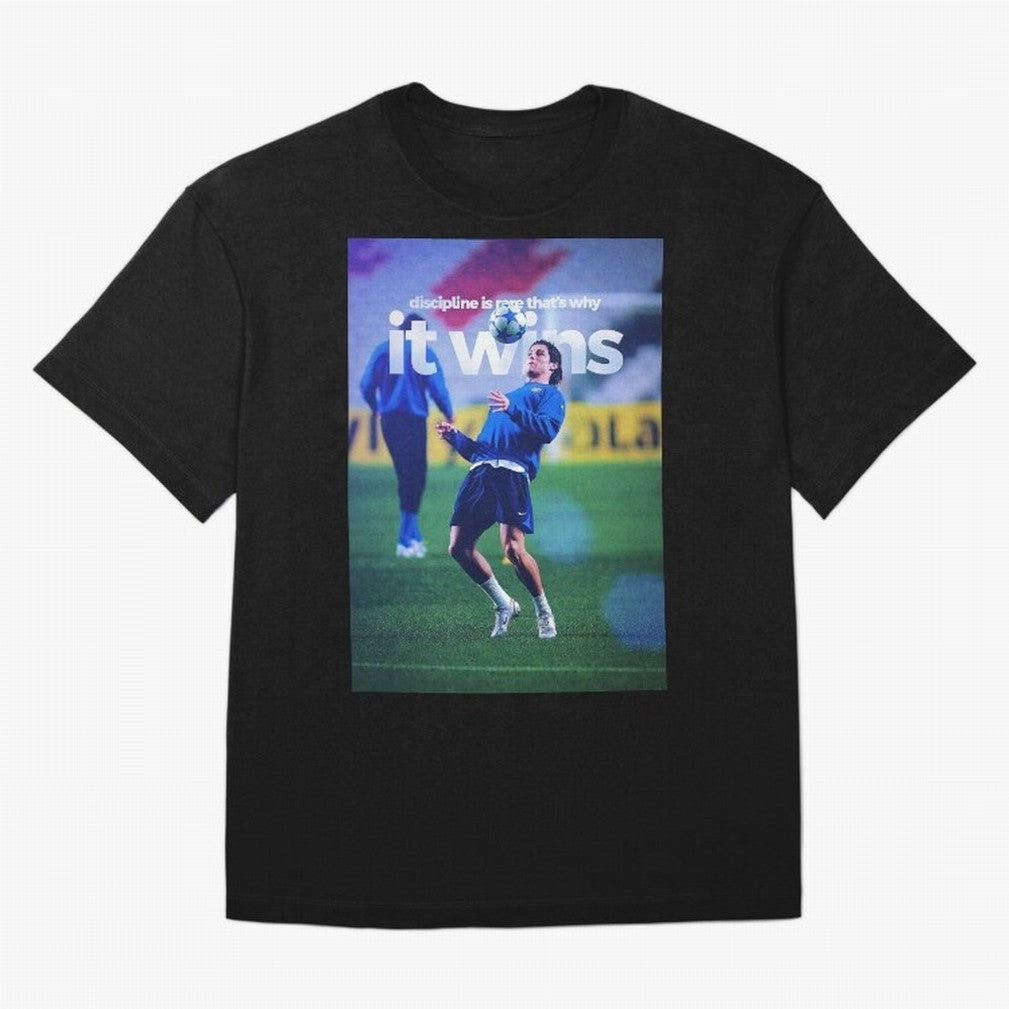 Cristiano Ronaldo - Discipline is rare that's why it wins Oversized T-Shirt Make Memories around the FIFA World Cup 2026 Group Stage Journey through Messi, Neymar and Mbappe Highlights, Brazil Pride, Fan Favorite Moments, National Team Passion, Big