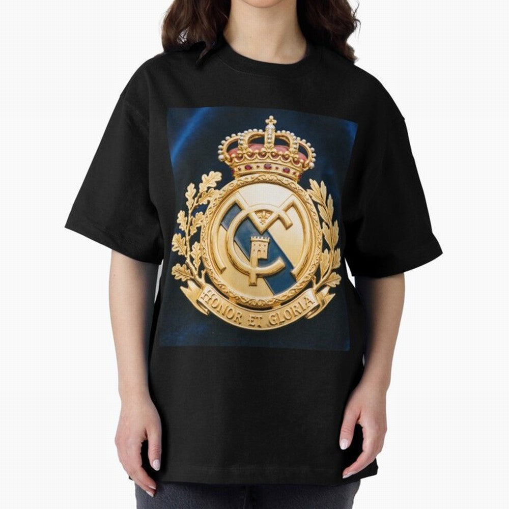 Madrid Honor y Gloria Oversized T-Shirt Join the Countdown to FIFA World Cup 2026 USA Canada Mexico for Fans of CR7 and Messi and Spain and Netherlands, Bringing Tournament Hype, Historic Matchups, Family Viewing Parties and Global Sports Pride;