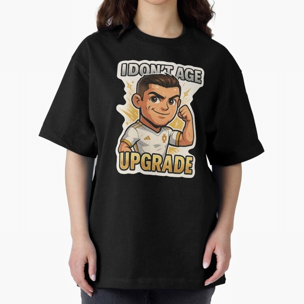 I Dont Age Upgrade Oversized T-Shirt Support Iconic Players in Global Football Passion for FIFA World Cup 2026, Celebrating Messi and Cristiano Ronaldo, Germany, Match Day Excitement, Supporter Culture, Golden Goals and Global Football Passion;