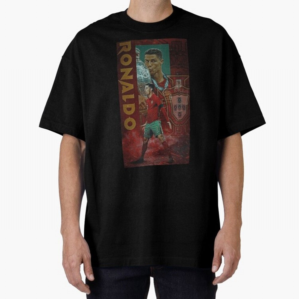 Cristiano Ronaldo Oversized T-Shirt Represent Global Football Passion for FIFA World Cup 2026 Group Stage, Centered on Haaland, Portugal, Tournament Hype, Historic Matchups, Family Viewing Parties and Global Sports Pride; Ideal for Fans Who Follow
