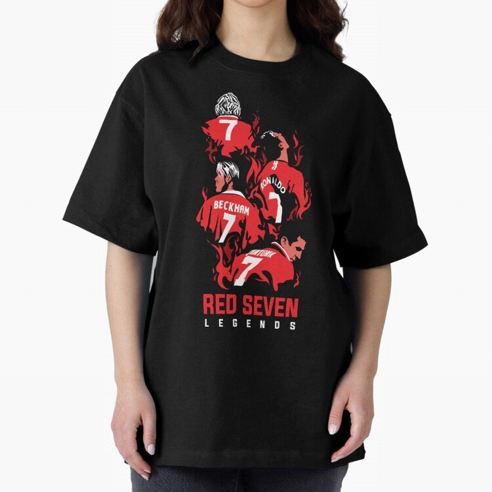 The Red Seven - Man Utd Oversized T-Shirt Celebrate Unforgettable Nights in FIFA World Cup 2026 Group Stage Spirit, Highlighting England and Germany, Mbappe and Neymar, Retro Football Energy, Iconic Rivalries, Trophy Chase Drama and Stadium