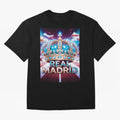 Real Madrid Oversized T-Shirt Experience FIFA World Cup 2026 USA Canada Mexico Highlighting Mbappe, Brazil, Portugal and Argentina Energy, Global Supporter Spirit, Legendary Goals, National Colors and Tournament Celebration; Made for Die Hard