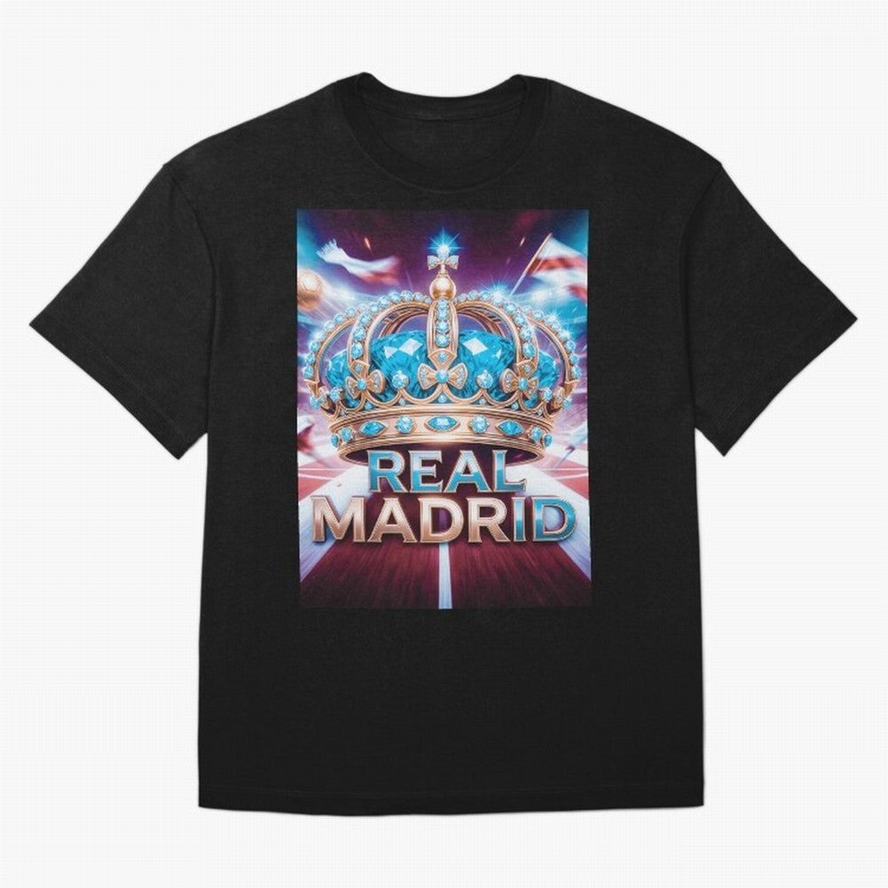 Real Madrid Oversized T-Shirt Experience FIFA World Cup 2026 USA Canada Mexico Highlighting Mbappe, Brazil, Portugal and Argentina Energy, Global Supporter Spirit, Legendary Goals, National Colors and Tournament Celebration; Made for Die Hard