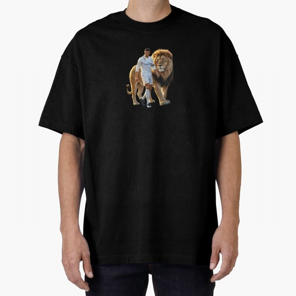 Christiano Ronaldo lion Oversized T-Shirt Cheer for FIFA World Cup 2026 Group Stage for Fans of Haaland and England, France and Netherlands, Bringing Match Day Excitement, Supporter Culture, Golden Goals and Global Football Passion; Great for Watch