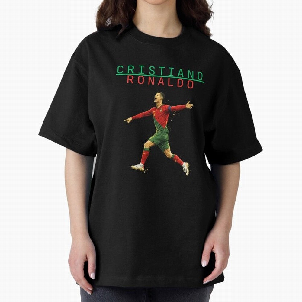 Ronaldo Oversized T-Shirt Celebrate Football Dreams Across FIFA World Cup 2026 with Haaland and Mbappe, Germany Energy, Tournament Hype, Historic Matchups, Family Viewing Parties and Global Sports Pride; Ideal for Fans Who Follow Messi, Cristiano