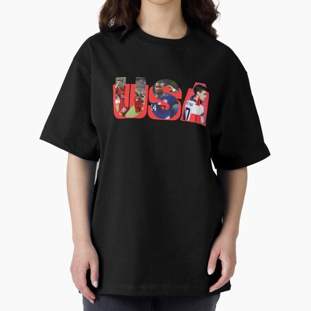 USA Soccer Cristian Pulisic, Haji Wright, Gio Reyna Oversized T-Shirt Represent Fans Who Live for Match Day Hype around FIFA World Cup 2026 USA Canada Mexico, Messi, Neymar and Mbappe, England, France and Netherlands, Fan Favorite Moments, National