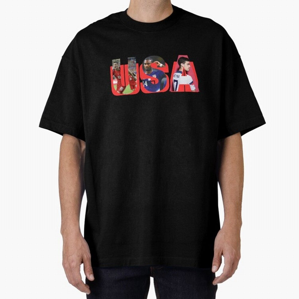 USA Soccer Cristian Pulisic, Haji Wright, Gio Reyna Oversized T-Shirt Represent Fans Who Live for Match Day Hype around FIFA World Cup 2026 USA Canada Mexico, Messi, Neymar and Mbappe, England, France and Netherlands, Fan Favorite Moments, National