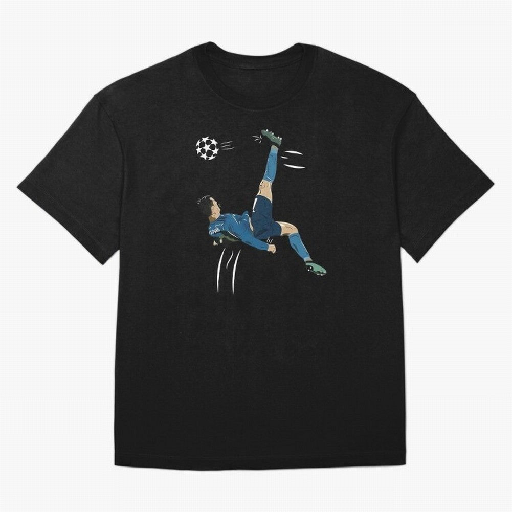 Cristiano Ronaldo Bicycle Kick Oversized T-Shirt Bring a Vintage Feel to FIFA World Cup 2026 Group Stage Spirit, Made for France and Portugal, Cristiano Ronaldo, Stadium Memories, Football Loyalty, International Chants and Championship Tradition;