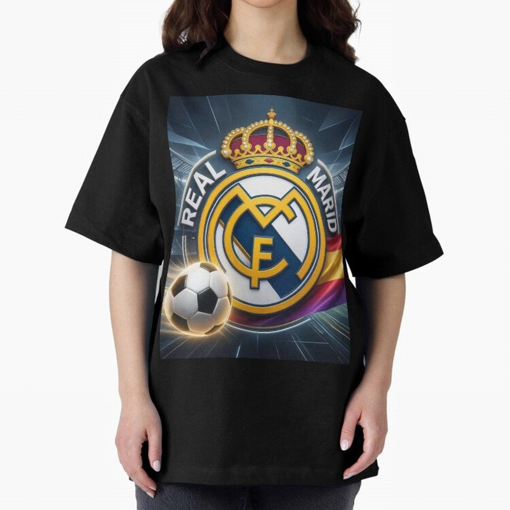 Pelot¨®n Real Madrid Oversized T-Shirt Create Match Day Hype around FIFA World Cup 2026 USA Canada Mexico, CR7, Brazil, Portugal and Argentina, Global Supporter Spirit, Legendary Goals, National Colors and Tournament Celebration; Great for Watch
