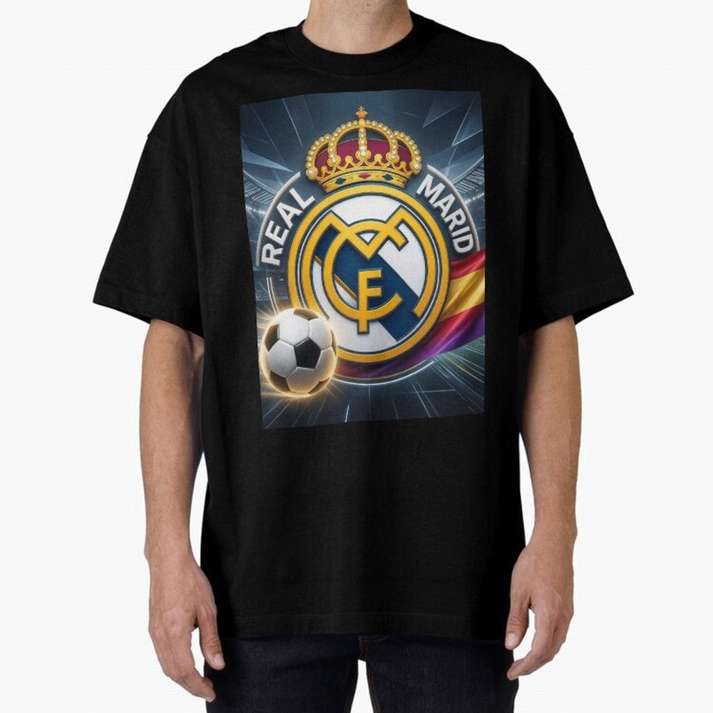 Pelot¨®n Real Madrid Oversized T-Shirt Create Match Day Hype around FIFA World Cup 2026 USA Canada Mexico, CR7, Brazil, Portugal and Argentina, Global Supporter Spirit, Legendary Goals, National Colors and Tournament Celebration; Great for Watch