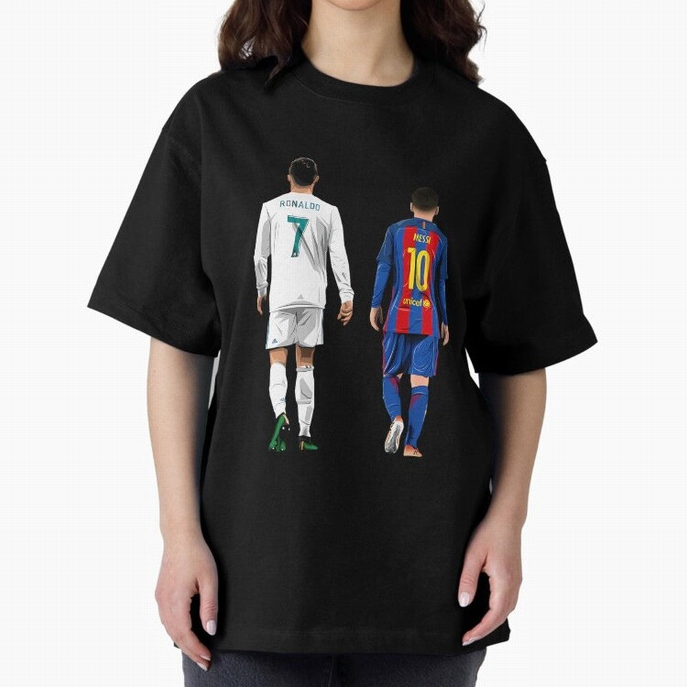 Cristiano Ronaldo And Messi Oversized T-Shirt Join the Global Buzz around FIFA World Cup 2026 USA Canada Mexico Spirit, Celebrating France and Portugal, Cristiano Ronaldo, Game Day Rituals, Football Legends, Country Pride and the Road to the Final;