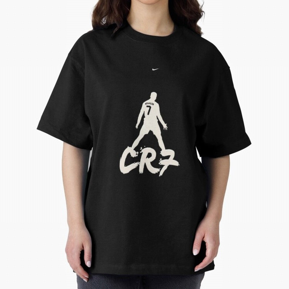 Cristiano Ronaldo CR7 Minimalist Silhouette Football Art Oversized T-Shirt Follow Global Football Passion for FIFA World Cup 2026, Made for CR7 and Messi, England and Germany, Tournament Hype, Historic Matchups, Family Viewing Parties and Global