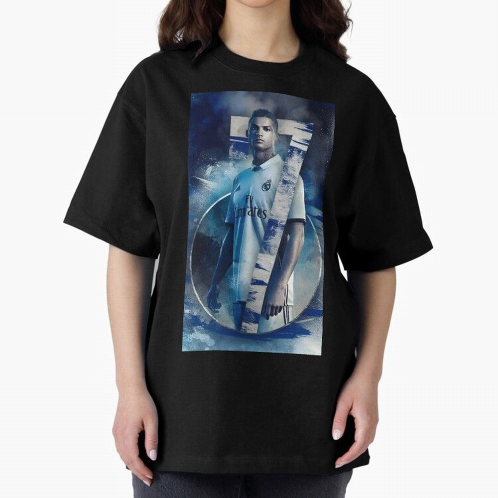 Cr7 art design wallpaper Oversized T-Shirt Make Every Match About Global Football Passion for FIFA World Cup 2026, Featuring Haaland and Mbappe, Netherlands, Match Day Excitement, Supporter Culture, Golden Goals and Global Football Passion; Ideal